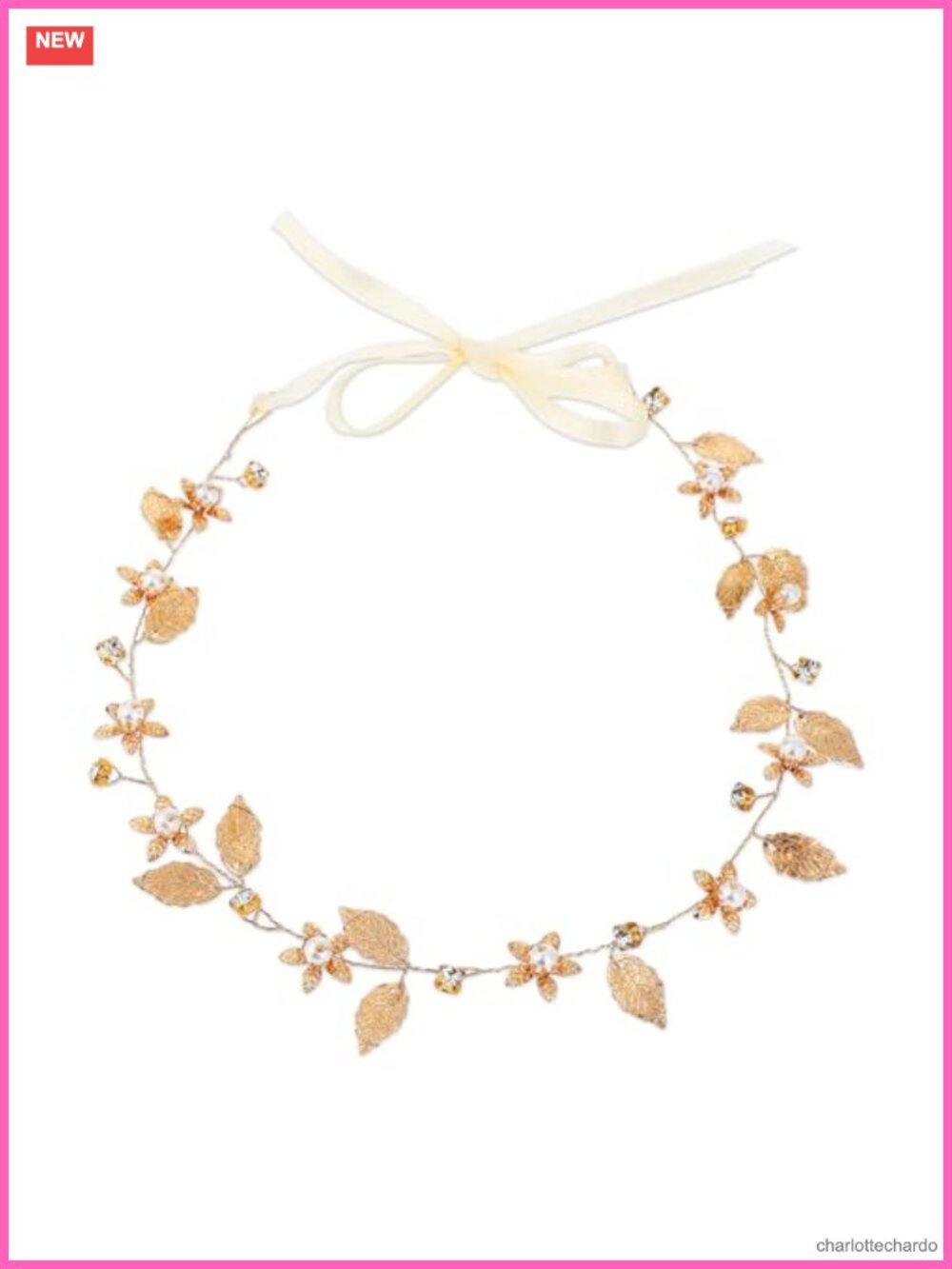 Gold Leaf Headband Pearl Hair Piece Bridal Boho Wedding Hair Vine